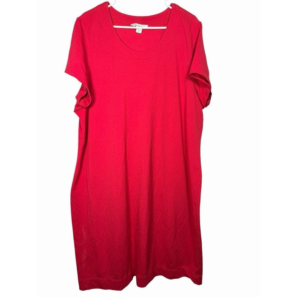 Coldwater Creek Red Midi Dress 3X Plus Soft Girl Y2K Boho Chic Casual Staple